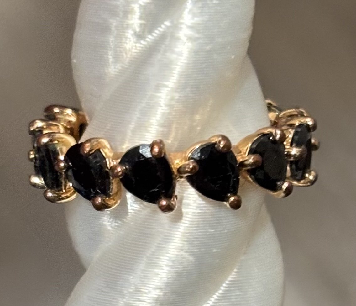 BP Black Onyx Rose Gold Ring Size 6