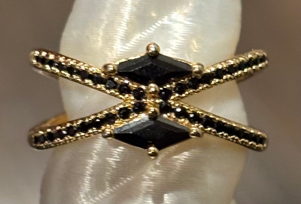 BP Black Onyx Gold Ring Size 7