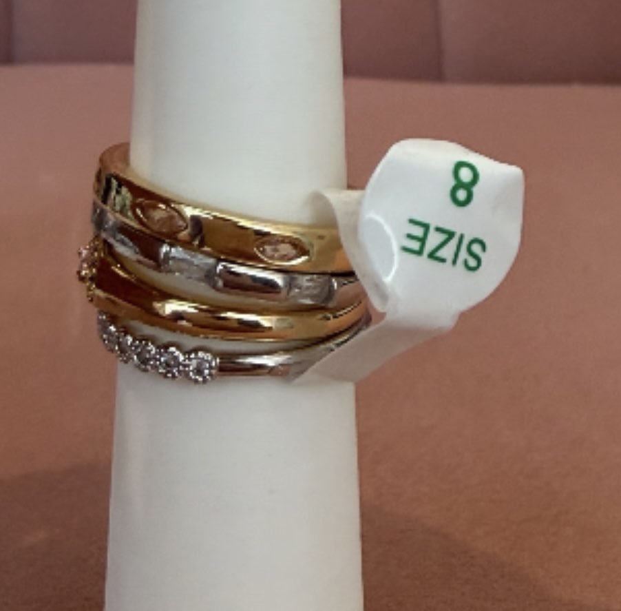 Delicates Too Much? That’s the Point-Gold & Rhodium CZ & Rose Quartz Size 8