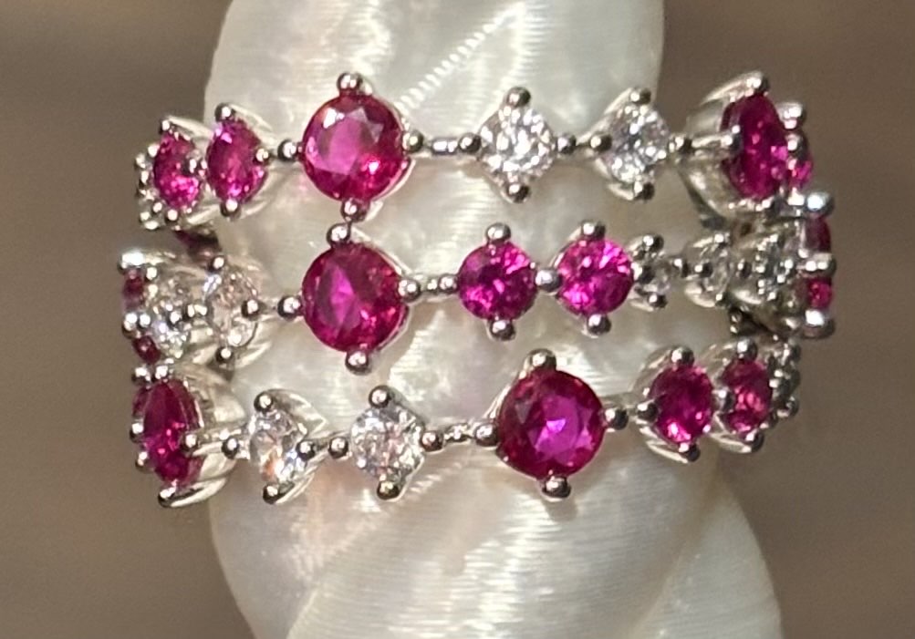 BP Ruby & CZ Ring Size 8